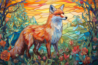 Thumbnail for Clever Fox On Stained Glass