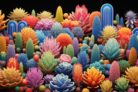 Thumbnail for Colorful Playful Succulents  Diamond Painting Kits