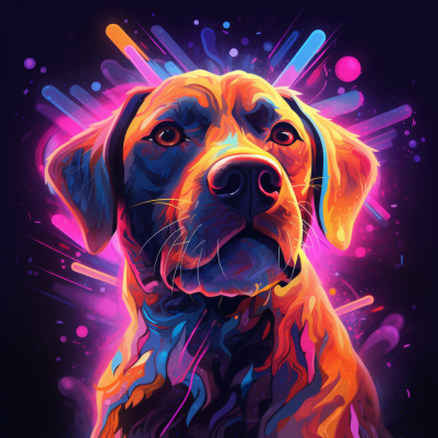 Glowing Neon Dog