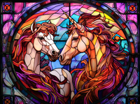 Thumbnail for Horse And Unicorn On Stained Glass