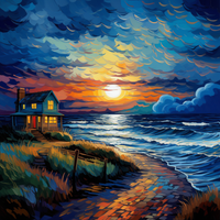 Thumbnail for Seaside Home During Sunset