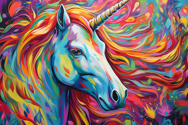 Unicorn And Bright Colors  Diamond Painting Kits