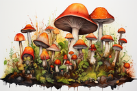 Thumbnail for Watercolor Wild Mushrooms  Diamond Painting Kits