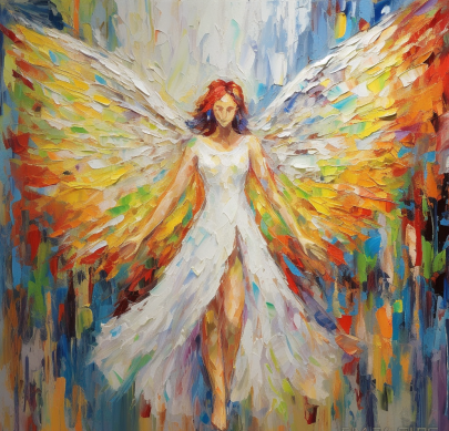 Painting Of A Colorful Angel
