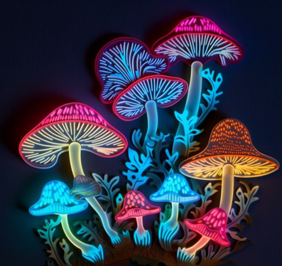 Electric, Neon, Mushrooms