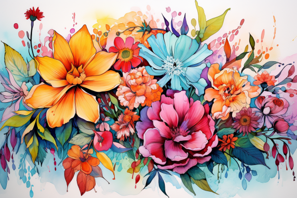 Watercolor Floral Fiesta  Diamond Painting Kits