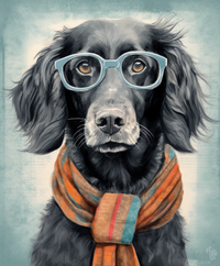 Thumbnail for Black Dog In Glasses, Shades Of Blue