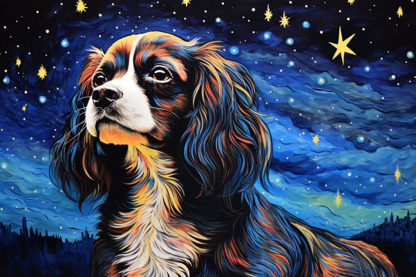 Stargazing King Charles Spaniel