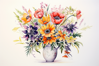 Thumbnail for Flowers In A Vase Soft Water Colors