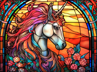 Thumbnail for Serious Unicorn On Stained Glass