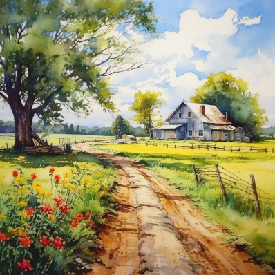 Dirt Road In The Country  Diamond Painting Kits