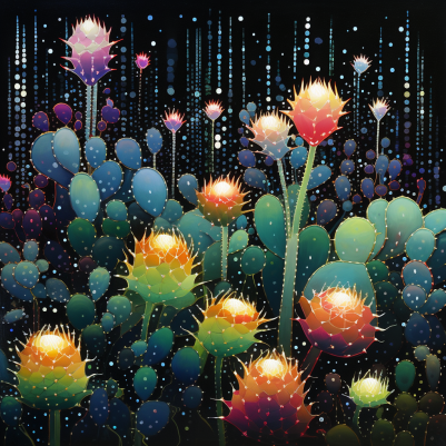 Magical Midnight Cacti  Diamond Painting Kits