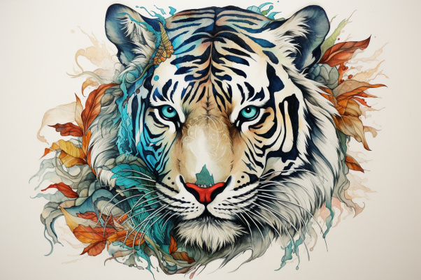 Gazing Watercolor Tiger  Diamond Painting Kits