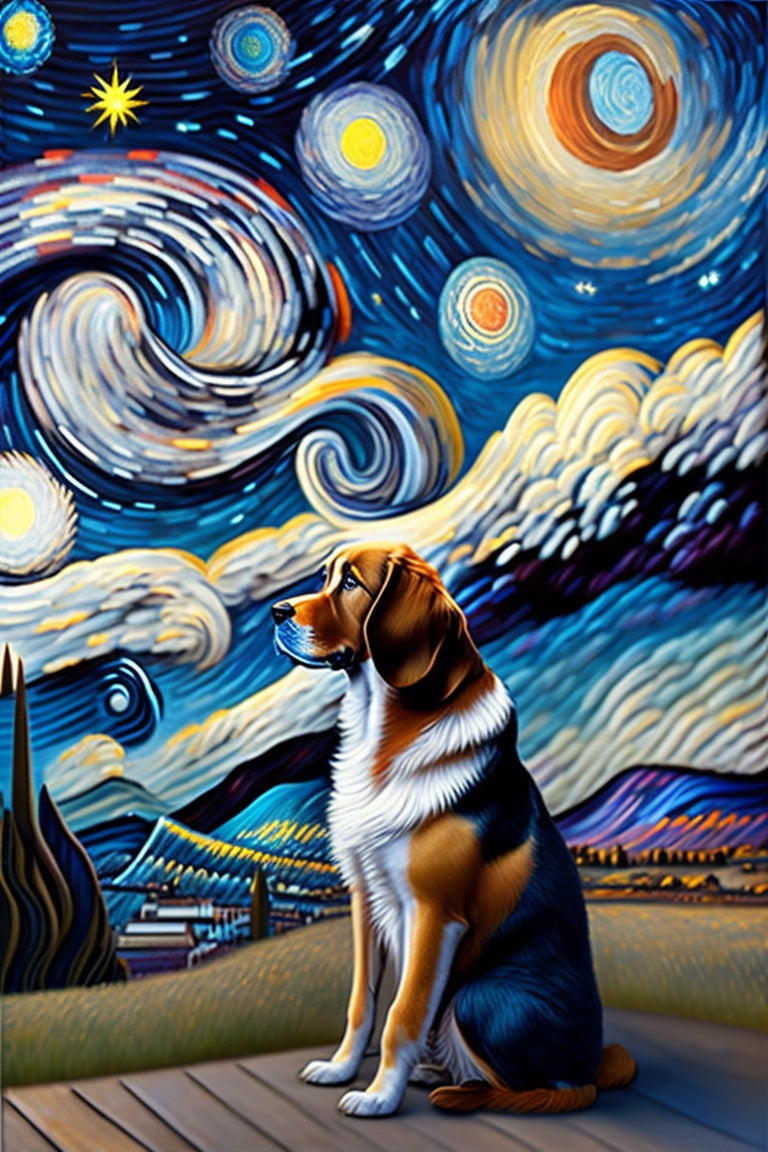 Good Doggy On A Starry Evening