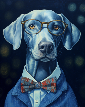 Feeling Happy But Looking Blue, Dog In Glasses