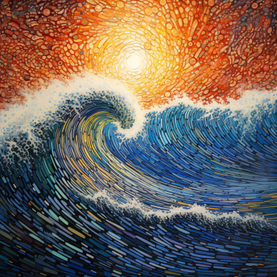 Beautiful Sun And Wave Art