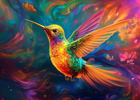 Dreamy Golden Hummingbird