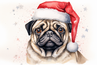 Thumbnail for Sweet Pug In Santa Hat