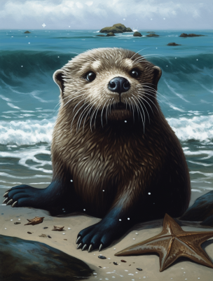 Sea Otter On The Beach