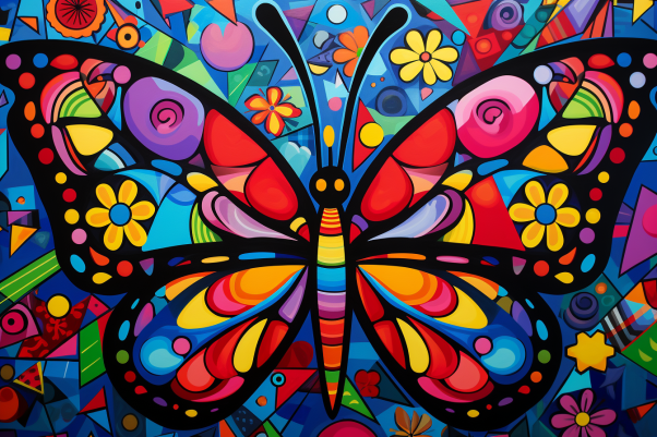 Bold Colorful Fun Butterfly  Diamond Painting Kits