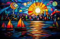 Thumbnail for Sailboats On Stained Glass