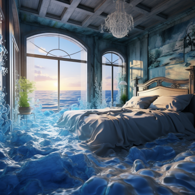 Bedroom Melting Into The Ocean  Diamond Painting Kits