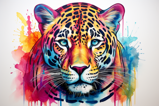 Colorful Jaguar Watercolor