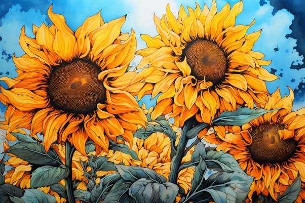 Sunflowers In A Field