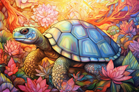 Thumbnail for Glorious Turtle Among Flowers