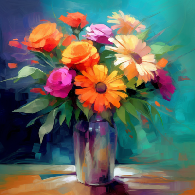 Beautifully Painted Bouquet Of Flowers