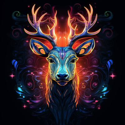 Abstract Glowing Deer