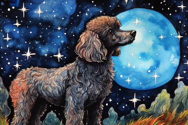 Starry Night Poodle  Diamond Painting Kits