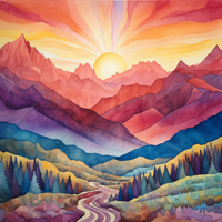 Thumbnail for Colorful Layered Mountain Range