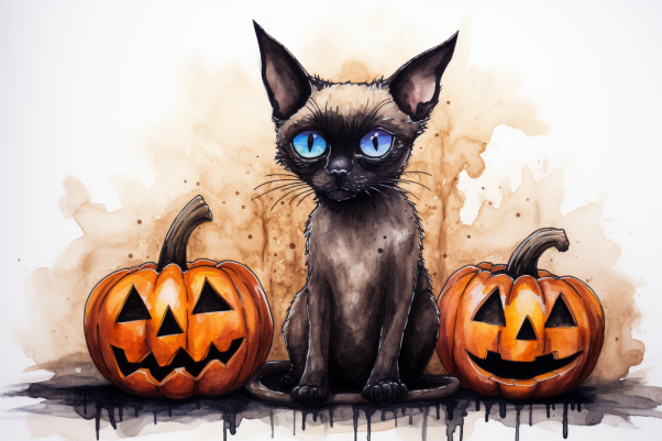 Jack O Lanterns And Halloween Kitty
