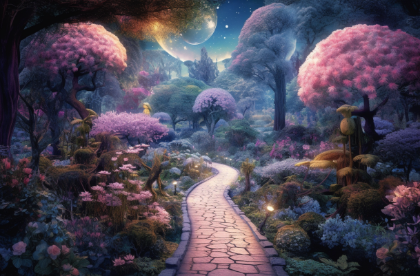 Late Night Stroll In A Magical World