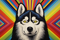 Thumbnail for Bold Colorful Siberian Husky