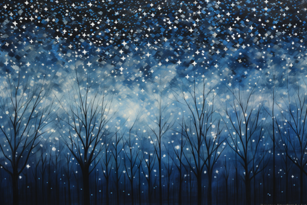 Starry Night Over Bare Trees