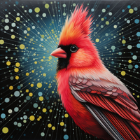 Thumbnail for Fun Artsy Red Cardinal  Diamond Painting Kits
