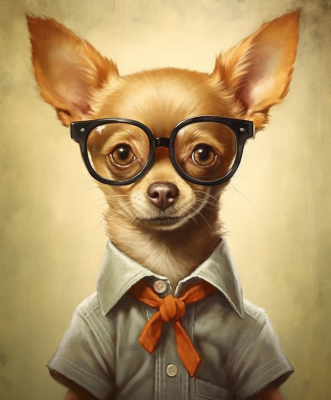 Chihuahua In Glasses With A Smirk