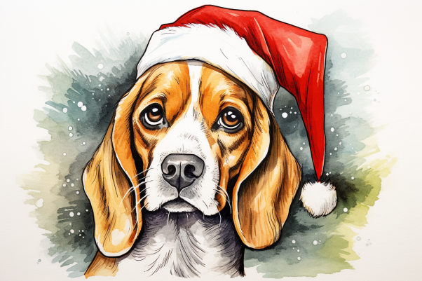 Sad Christmas Beagle