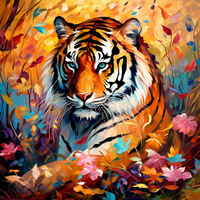 Thumbnail for Tiger Relaxing In Wildflowers