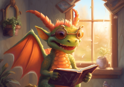 Dragon Reading In The Sunlight