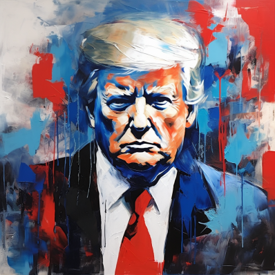 Donald Trump Abstract Red White Blue  Diamond Painting Kits