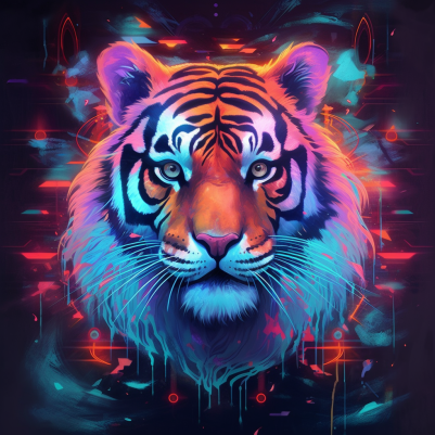 Neon Tiger Head