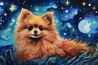 Thumbnail for Pomeranian And Starry Night   Diamond Painting Kits