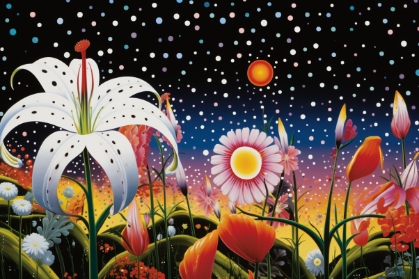 Lillies And Fantasy Sky Diamond Painting Kits