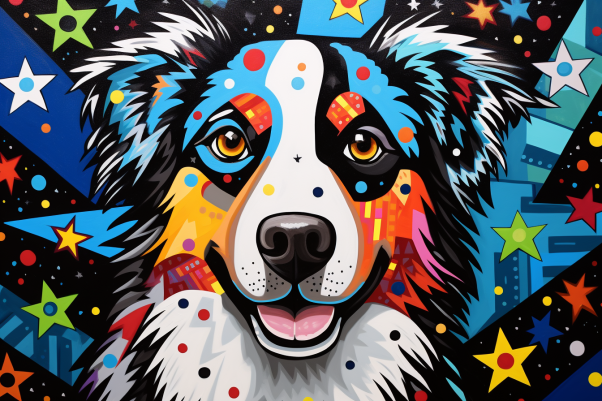 Bold Stars And Australian Shepherd   Diamond Painting Kits