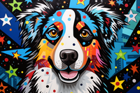 Thumbnail for Bold Stars And Australian Shepherd   Diamond Painting Kits