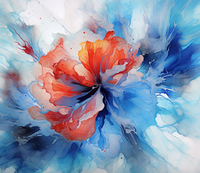 Thumbnail for Dynamic And Dramatic  Blue And Re Flower