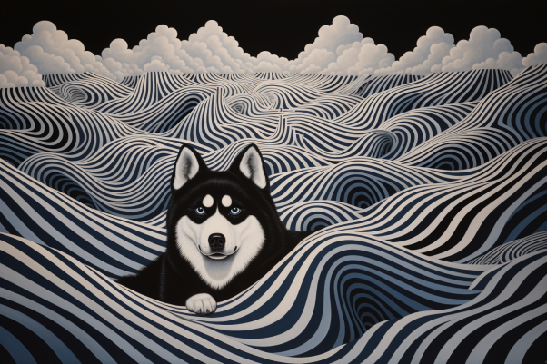 Black And White Siberian Husky  Diamond Painting Kits